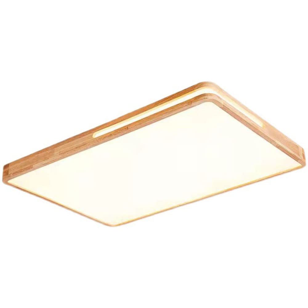 ZXDTVFGN Modern 36W 3500Lm Led Ceiling Light, Wood Minimalist Style Lamp Acrylic Shade Lights Fixture 3000K/Warm White Dimmable Lighting Fixtures for Bedroom and Hallway/65Cm*95Cm