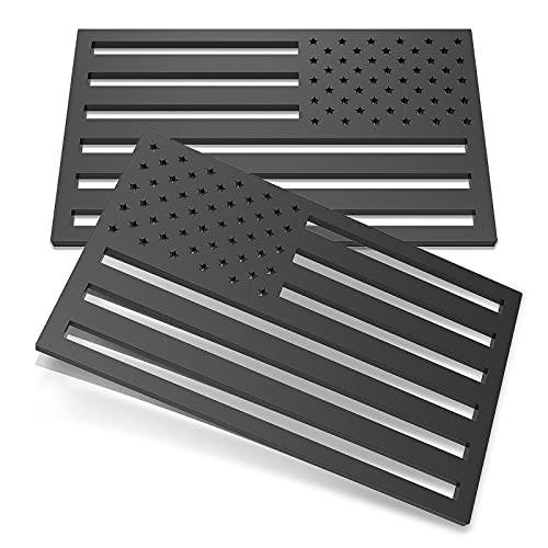 2 Pack 3D American Flag Sticker, 4mm Thickness Acrylic Cut-Out USA Car Military Patriotic Emblem...