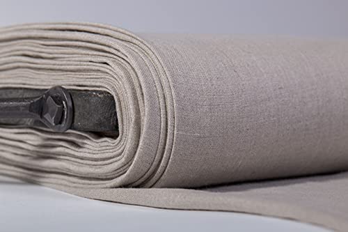 LinenBuy 100 % europäischer Leinenstoff, schwerer, nicht gefärbter vorgewaschener Bio-rustikaler Stoff von The Yard (91 cm, nicht gefärbt)