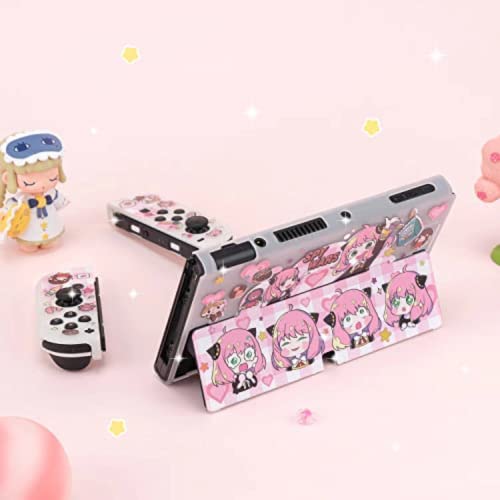 ENFILY Cute SPY FAMILY Case Compatible with Nintendo Switch OLED, Dockable Case Cover, Ergonomic Sof