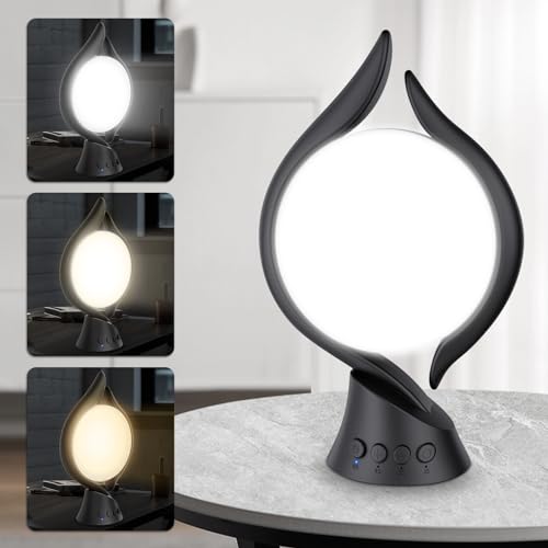 FLEBE Light Therapy Lamp 10,000 Lux, UV-Free, LED Happy Mood Lamp with Adjustable Color Temperature Brightness Levels and 4 Timer & Memory Function, Light Therapy Lamps for Home Office (Black)