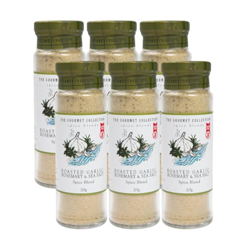The Gourmet Collection Roast Garlic, Rosemary & Sea Salt Spice Blend, 6 pack, 215g each – Gourmet Seasoning for Meats & Vegetables, Cooking Spices, Gluten Free, No Artificial Flavours or Colours