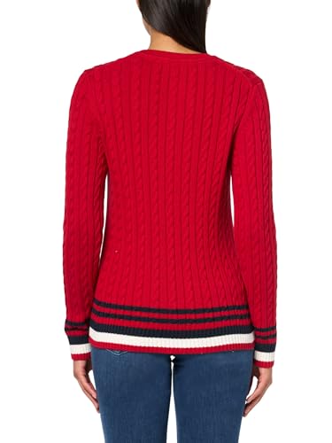 Image of Tommy Hilfiger Women's Cotton Crewneck Cable Sweater