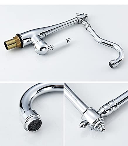 Robinet de cuisine mitigeur sur pont avec pulvérisation rotative flexible