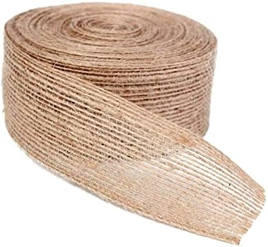 4CM Jute Burlap Ribbon - 10M Rustic Hessian Ribbon - Craft Jute Band for Decorating Wedding Gifts and Christmas Wreaths Project