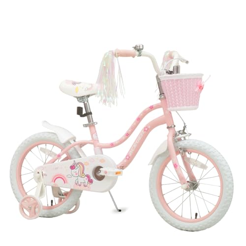 Image of Princess Style Girls Bike with Basket for 2-13 Years Old Kids and Toddlers, 12 14 16 18 Inch Bicycle for Children with Training Wheels and Streamers, 20 Inch with Kickstand, Multiple Colors