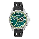 Aston Martin HLC Collection Luxury Mens Watch Timepieces with a Black Strap Featuring a Stainless Steel Case and a Green Dial