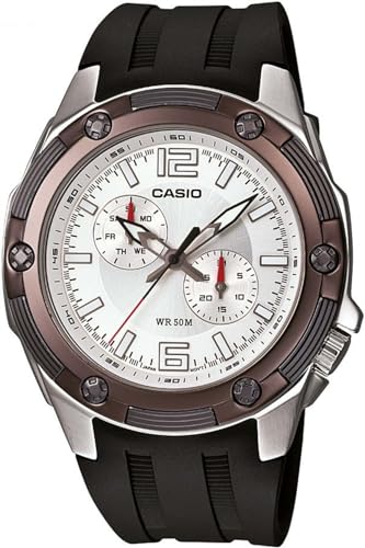 Casio Men's Core MTP1326-7A3V Black Resin Quartz Watch with Silver Dial