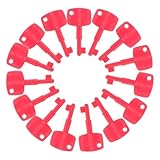 OFFIGAM 20 Stück Kunststoff Reset Schlüssel Notfalltaste Alarmtaste mit Rotem Design Praktisch und Bruchsicher für Industrielle Steuerungen und Notfallsituationen