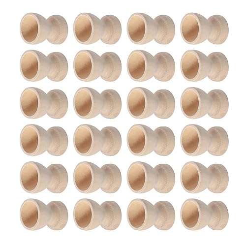 24pcs Wooden Egg Tray Holder for Egg Wooden Egg Supporting Cup Wooden Egg Stand Egg Container Cup for Boiled Egg Household Egg Cup Egg Holding Cup Wooden Egg Storage Cup Egg Rack
