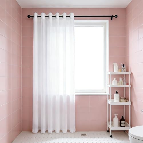 Visillos translúcidos para ventana que protegen la intimidad del dormitorio dejando pasar la luz 2