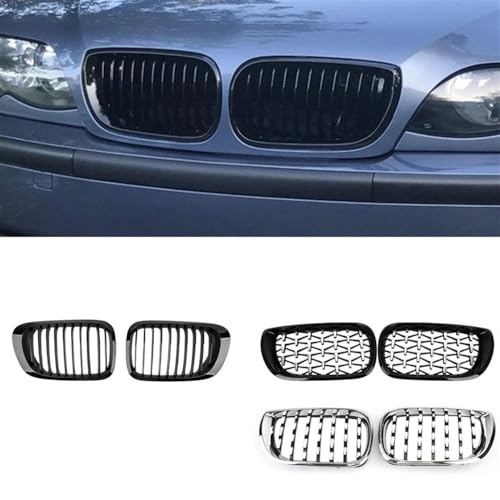 Cubierta de lámpara antiniebla y rejilla delantera de riñón negro para coche E46 Facelift 2