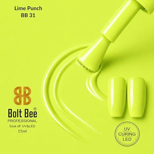 Image of Bolt Bee Lime Punch Color Gel Nail Polish Soak Off UV Gel 15ML DIY at Home Manicure Salon Nail Art