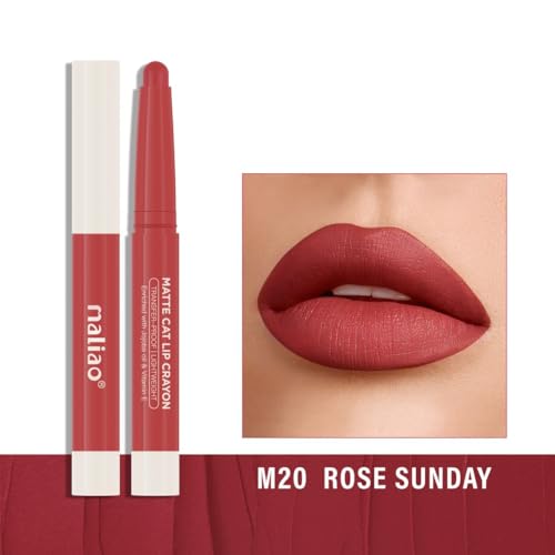 Image of Maliao Matte Cat Lip Crayon: Transfer-Proof & Lightweight (20-ROSE SUNDAY)