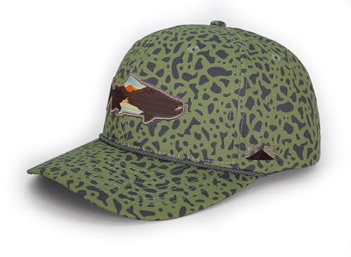 Image of Paramount Outdoors Sunset Trout Fishing Hat Mountain Fish Silhouette Performance Outdoor Hat with Comfort Snapback