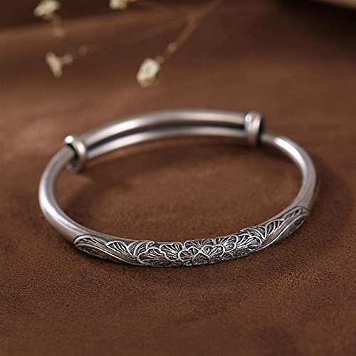 Bracelet s999 pur push pull d'exception bijou rigide en argent haut de gamme
