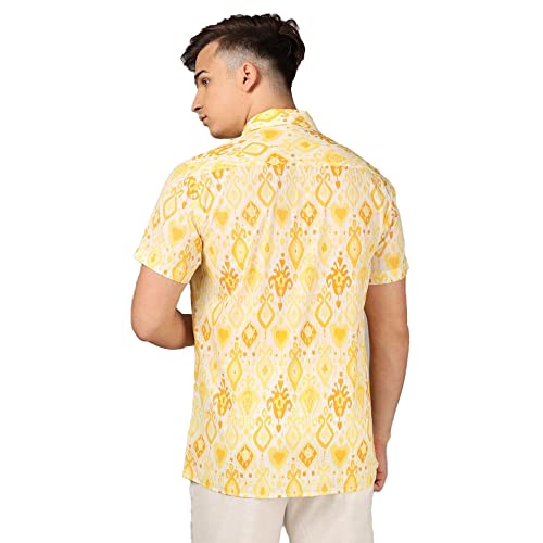 Image of by Shoppers Stop Mens Printed Cotton Slim Fit Casual Wear Kurta