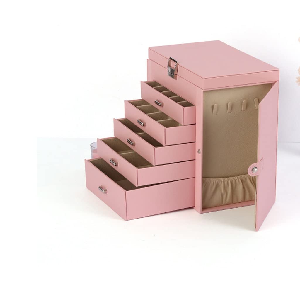 Jewelry Box Organizer Jewelry Box PU Princess Jewelry Five-Layer Storage Box Jewelry Box Jewelry Organizer Small (D 27x16x28cm) (D 27x16x28cm)