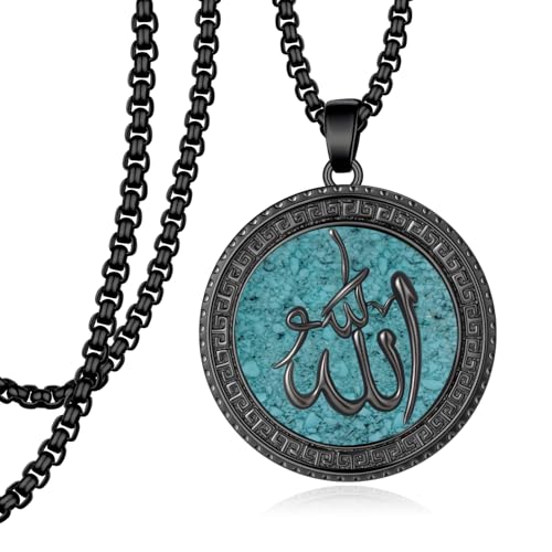Allah Necklace 925 Sterling Silver Muslim Allah Pendant Necklace Jewelry Gifts for Men Women
