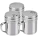 Seasoning Bottle, Outgeek 3Pcs Spice Bottle Airtight Seasoning Bottle with Top Rotatable Shaker Kitchen Gadget (Silver) (jars with handle) (Three size)