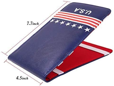 Miniatura 4 de Craftsman Golf USA Star Red Stripes Blue Pu Leather Scorecard & Yardage Holder Cover También disponible Versión personalizada Nombre