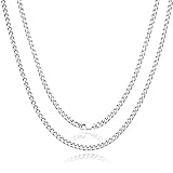 SanThree 4.5mm Pure Titanium Cuban Link Chain Necklaces for Men, Hand Polished Skin Friendly Shinny Solid Titanium Curb Twist Chain Necklace for Women Sensitive Skin Valentines Birthday Gifts, 23.62'