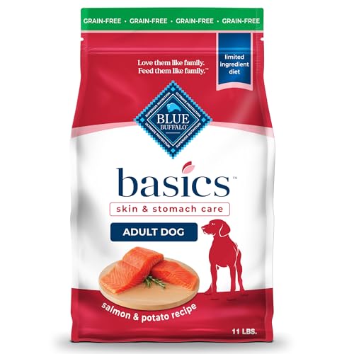 Blue Buffalo Basics Grain-Free Dry Dog Food for Adult Dogs, Limited Ingredient Diet, Salmon Recipe...