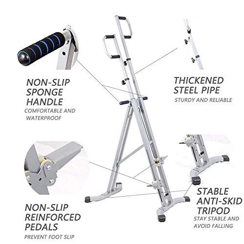 Image of Vertical Climbing Exercise Machine Climber Fitness Equipment for Home Gym-Non-Stick Grips-Adjustable Height&LCD Display-