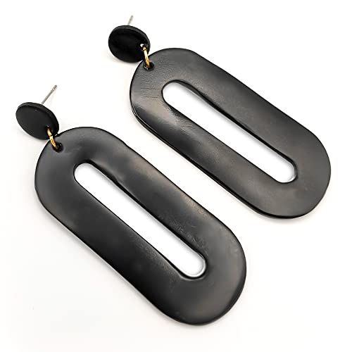 Boucles d'oreilles ovales colorées vintage de 6,5cm idéales pour une soirée chic