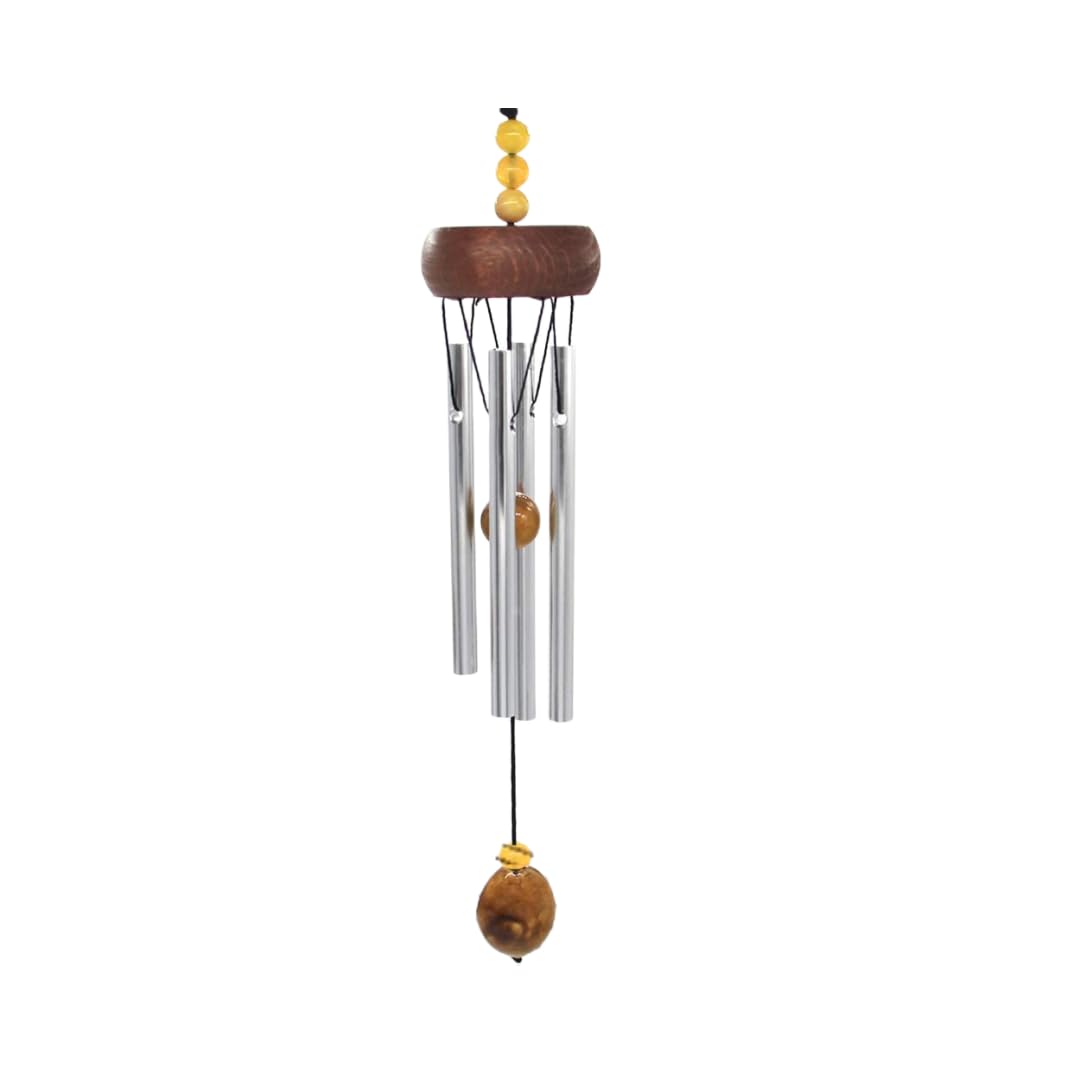 WOAIX Mini Wind Chime, Summer Tradition, Wind Chime, Indoor, Outdoor, Cool, Metal, Stone, Decorative, Money Luck, Tone (Small), Wind Chime, Aluminum (Dark Red) : DIY, Tools & Garden