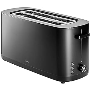 ZWILLING Enfinigy 2 Long Slot Toaster, 4 Slices with Extra Wide 1.5″ Slots for Bagels, 7 Toast Settings, Even Toasting, Reheat, Cancel, Defrost, Black