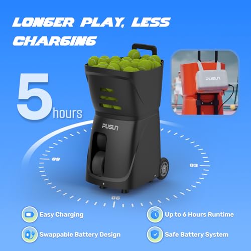image for PUSUN Tennis Ball Machine, High-Capacity, App-Controlled, Easy-to-Use,