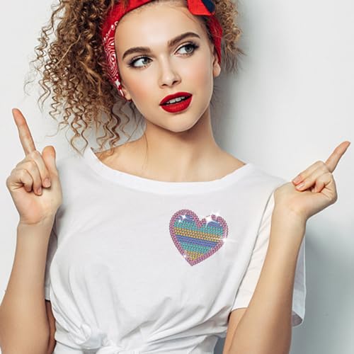 Corazones de diamantes termoadhesivos para customizar chaquetas vaqueras 6