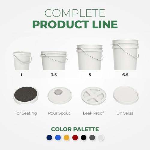 Image of EconoHome 1 Gallon Food Grade Round Plastic Bucket - Food Storage Deli Containers with Lids Ideal for Ice Cream, Soup, and Prep Containers - BPA-Free, Premium HDPE - 1 Pack