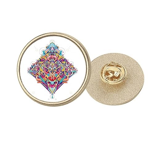Broche cartes à jouer motif géométrique rond en métal doré, idée cadeau élégante M