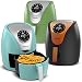 TurboTronic / Digitale Heißluftfritteuse / 3,5L / schwarz, grün. türkis / 1200W / Airfryer mit Timer bis 60 Minuten, 50-200°C, LED-Display, Retro-Design (Green)
