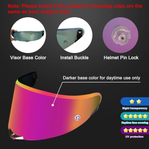 Image of PSLER Pista GP RR visor - Pista Helmet Visor Motorcycle Face Shield Replacement for Pista GPR CORSA-R Pista GPRR RACE 3,Deep Rose Red