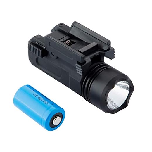 Generic Picatinny Flashlight, 200 Lumens Tactical Flashlights Weapon Light with Picatinny Rail Mount Compatible with Glock 17 19 18C Pistol, Battery Included