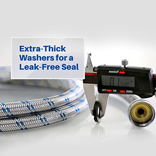 K&J KJSSMH Premium 6Ft Washing Machine Hoses Burst Proof 2 Pack thumb #5