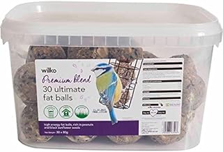 wilko Wild Bird Ultimate Fat Balls, High Energy Fat Balls, Pack of 30 x 80g