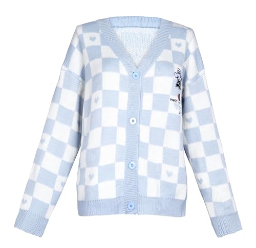 Image of Kawaii Cardigan for Women Girls Anime Plaid Cardigan Sweaters Long Sleeve Open Front Cardigans JK School Uniform, Blue S