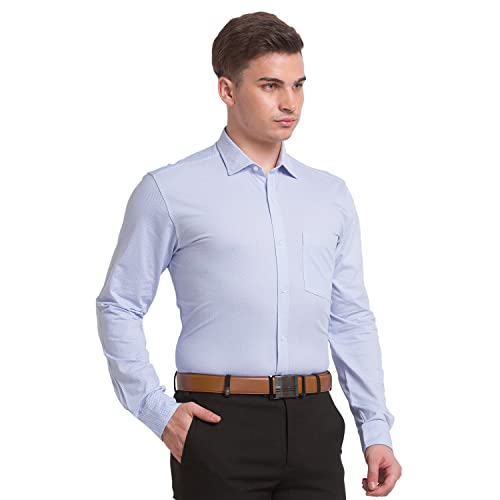 Image of Park Avenue Men's Cotton Blend Print Pattern Slim Fit Narrow Collar Full Sleeve Formal Shirt