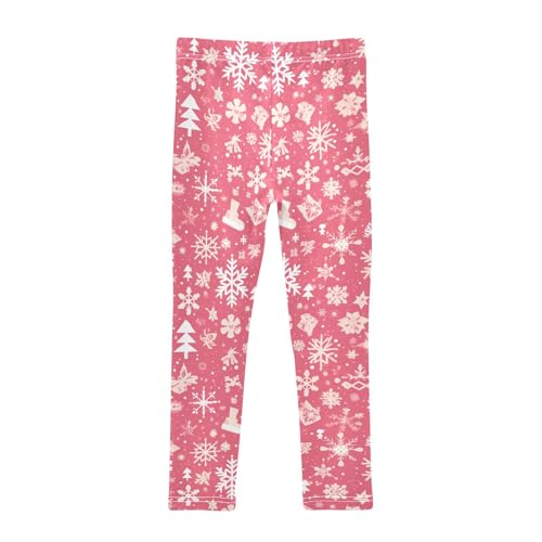 KLL Merry Christmas Snowflake Red Hoho Toddler Girls Basic Leggings Fashion High Waisted Activewear Sports2