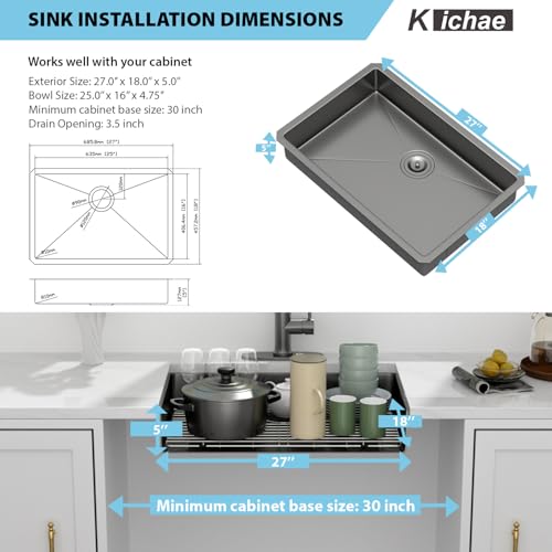 Fregadero de cocina poco profundo ideal para optimizar espacio bajo encimera 4