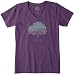 Life is good Women's Crusher Vee Neck I Like It Here T-Shirt (Smoky Plum)