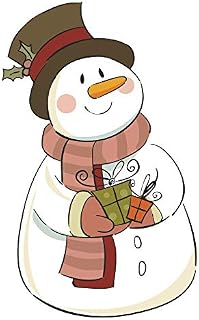 Christmas Window Stickers Display - Christmas Window Decorations - Vintage Snowman Xmas Glass Clings - Reusable Sticker for Windows and Door - Festive decorative decals