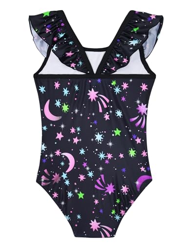 Image of Snowheart Girls Swimsuit One Piece Bathing Suit Kids Quick Dry Shoudler Ruffle Floral Swimwear for 3-12 Years Old