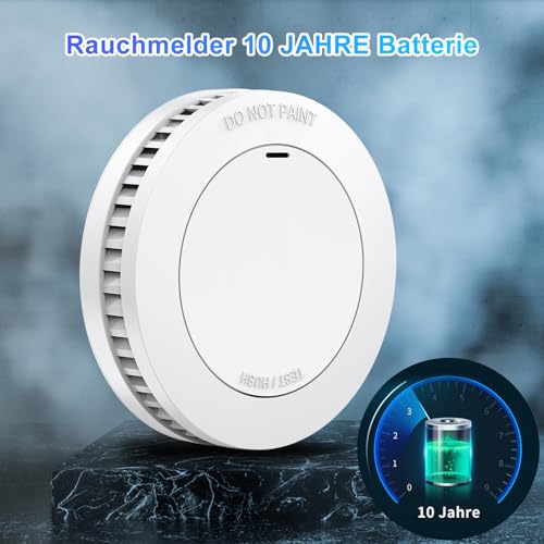 XINDUM Rauchmelder mit Starkere Magnethalterung 6er Set, 10 Jahre Batterie Feuermelder, TÜV...