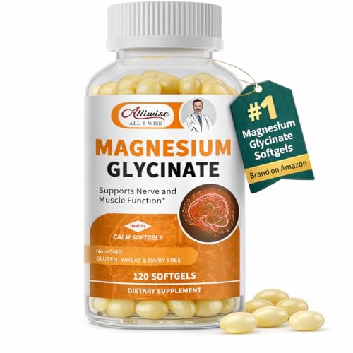 Magnesium Glycinate 400mg Softgels with Vitamin D3 & B6,Small Easy to Swallow Gel Caps,High Absorption, Gentle on Stomach,Supports Sleep, Muscle & Calm,Bone Health,120 Softgels 120 Count (Pa