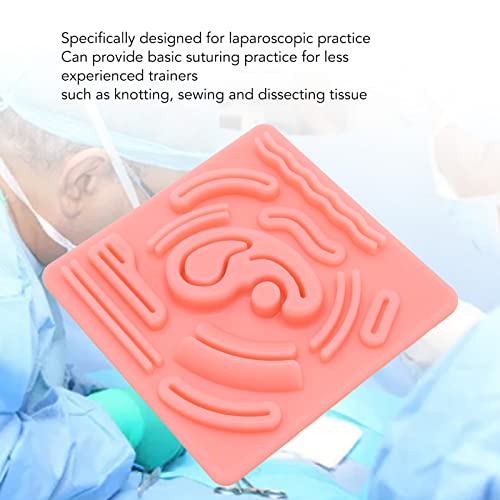 Image of Silicone Laparoscopic Suture Simulation Pad, 3D Laparoscopic Suture Pad Laparoscopic Trainer with Pre Cut Wounds for Medical Student Doctor